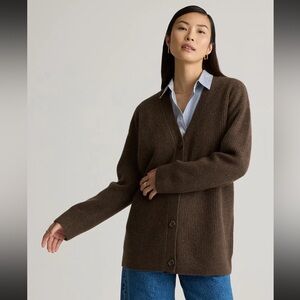 Mongolian Cashmere Oversized
Boyfriend Cardigan Sweater